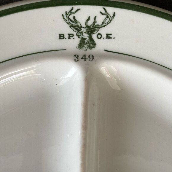 Jackson China B.P.O.E. 349 Elks Lodge DuBois Pa Sectional 10 1/2”  Plate - Picture 2 of 9